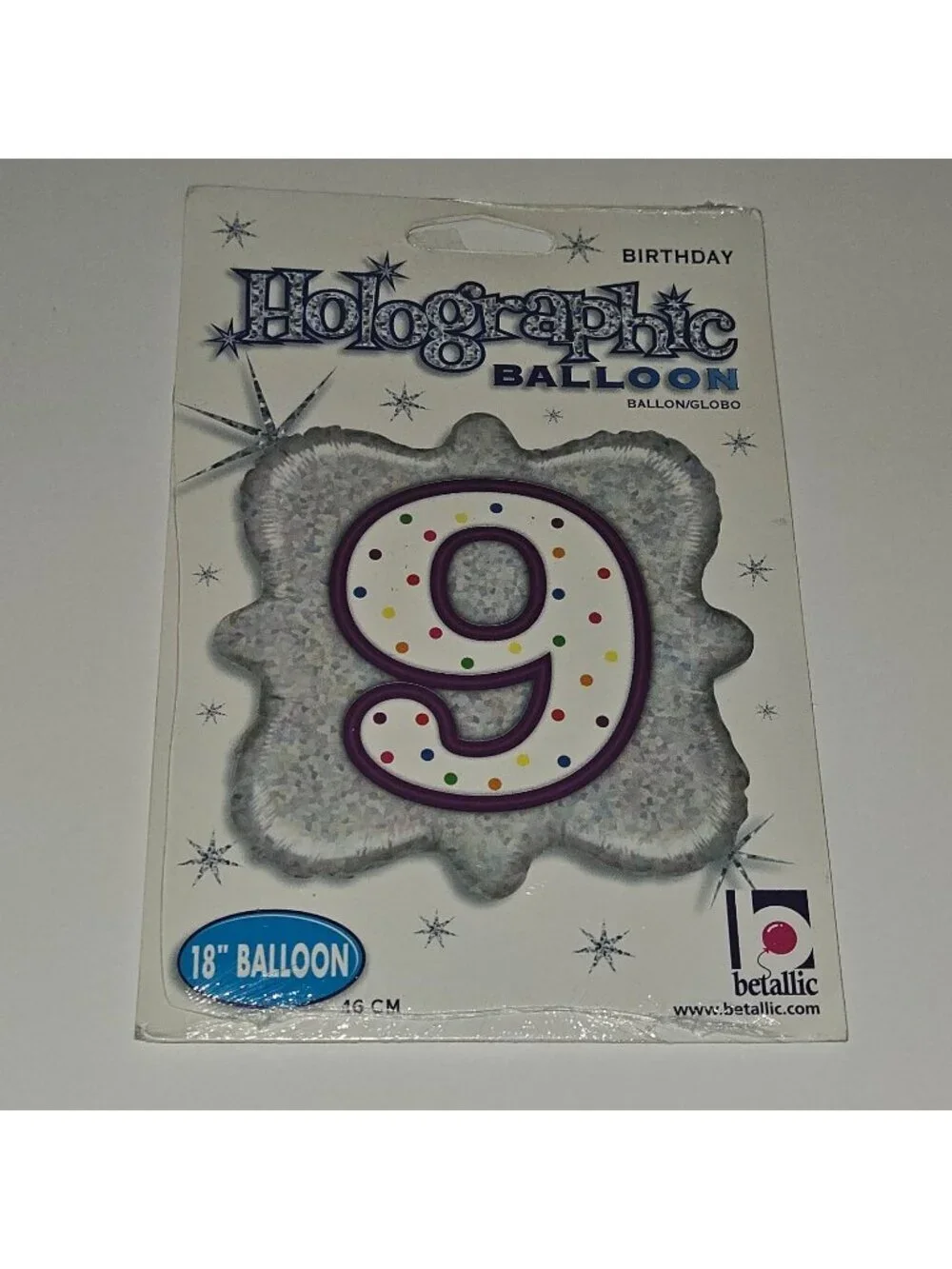 NEW Number 9 Holographic Balloon 18